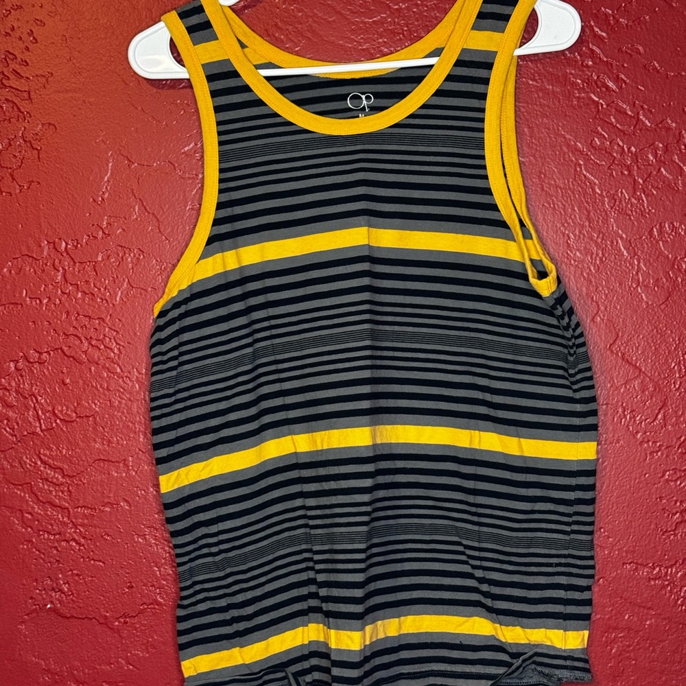 Striped Black and Yellow Tank Top